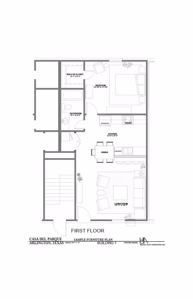 2 Beds • 1 Bath floor plan